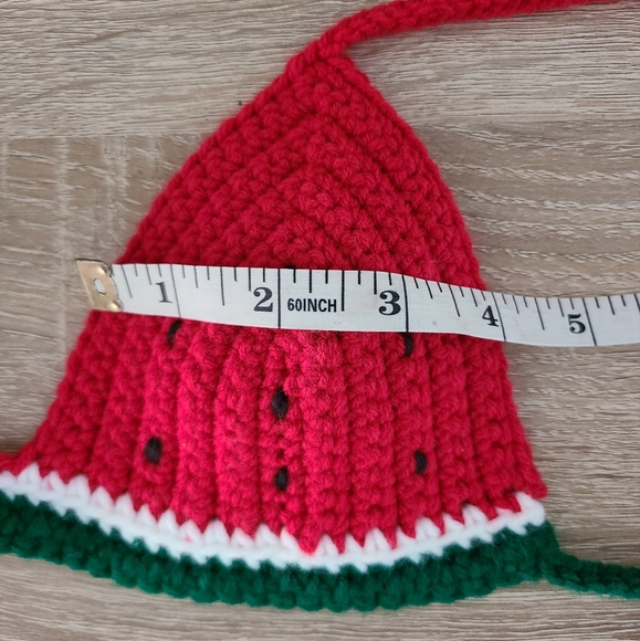 Sold. Watermelon bra, summer bralette, watermelon bikini top, crochet bikini top - Picture 8 of 9